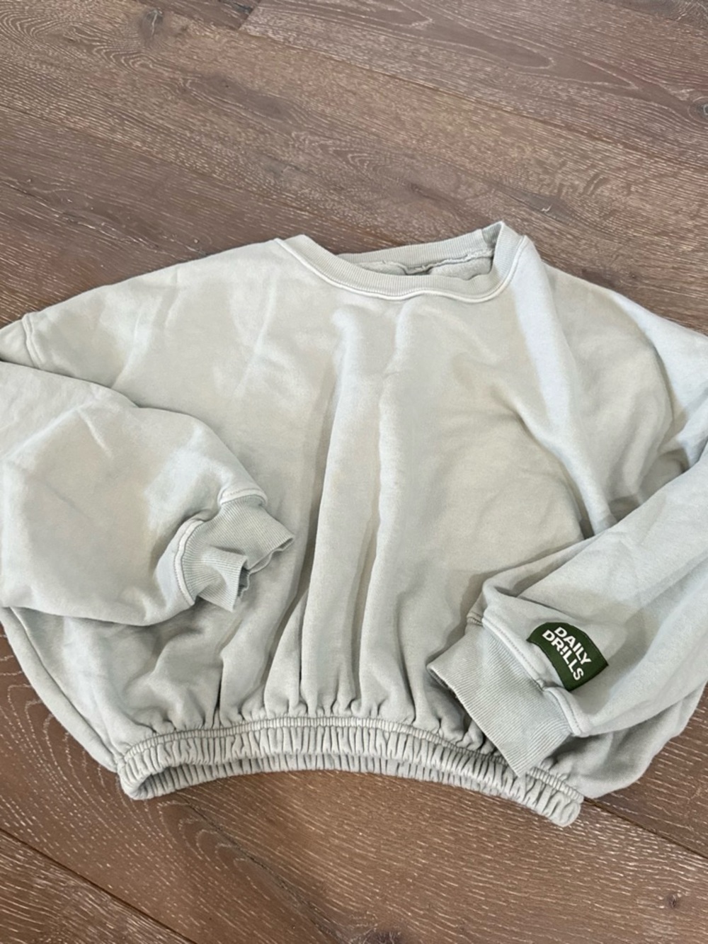 Daily Drills Light Sage Green Sweatshirt with Dark Green Patch